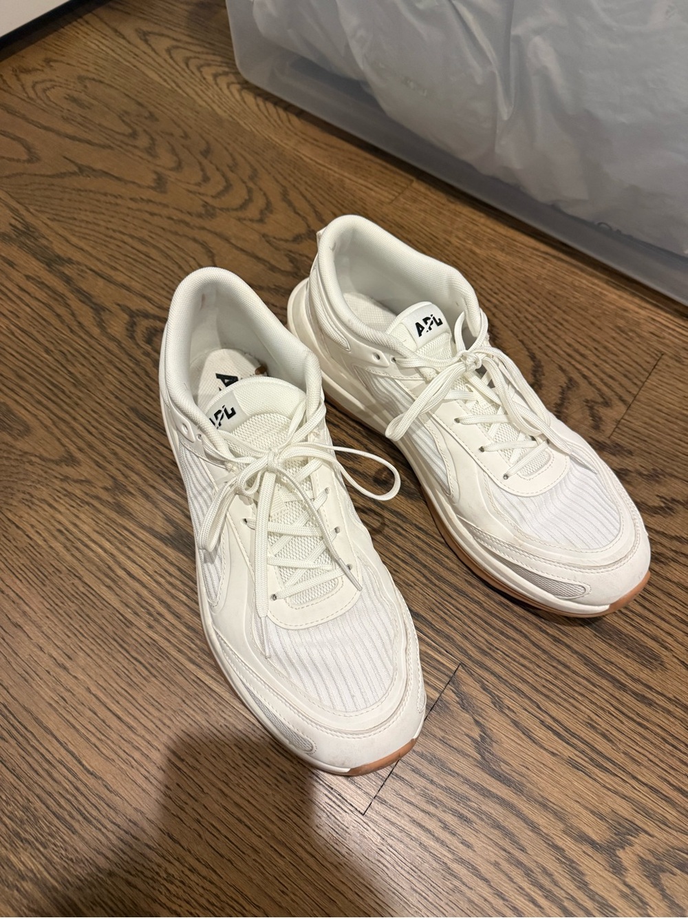 APL Cream White Athletic Sneakers with Gum Outsole Accent